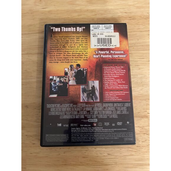 Ladder 49 Full Screen 2004 DVD Joaquin Phoenix John Travolta Drama Pre-Owned - Picture 2 of 3